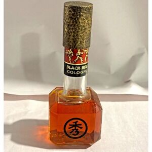 Vintage Black Belt Cologne Leeming Division Chas Pfizer Bottle 1968 Glass